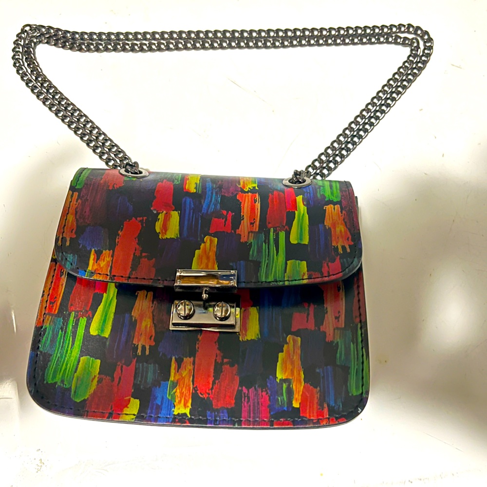 Multi chromatic cross body bag